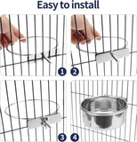 Premium Stainless Steel Bird Bowls with Clamp     