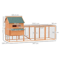 137" Chicken Coop Wooden Large House       