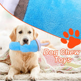 Durable Squeaky Dog Tumbler Toy for Aggressive Chewers with Safety Design and Fluff and Tough Materials - Blue