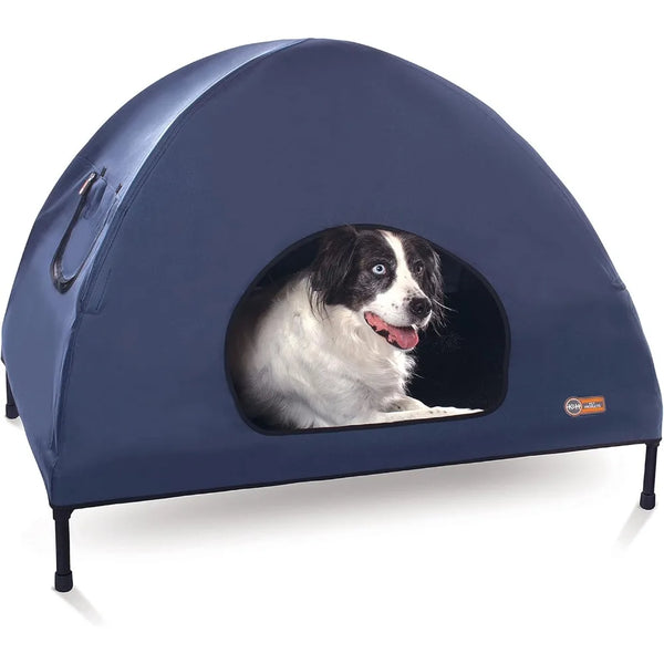 "Ultimate Portable Dog Bed with Shade and Weather Protection for Large Dogs"