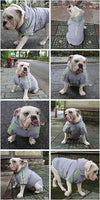 Stylish & Functional Hooded Dog Raincoat - Lightweight Rain Jacket with Zipper & Reflective Strip for All Dog Sizes - Gray XXXL