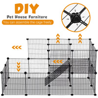 Extra Large DIY Cat Cage Playpen: Spacious Metal Wire Pet Kennel for Indoor Small Animals