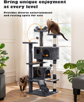 54-Inch Cat Tree Tower Condo Furniture with Scratch Post for Kittens - Pet House Play Area