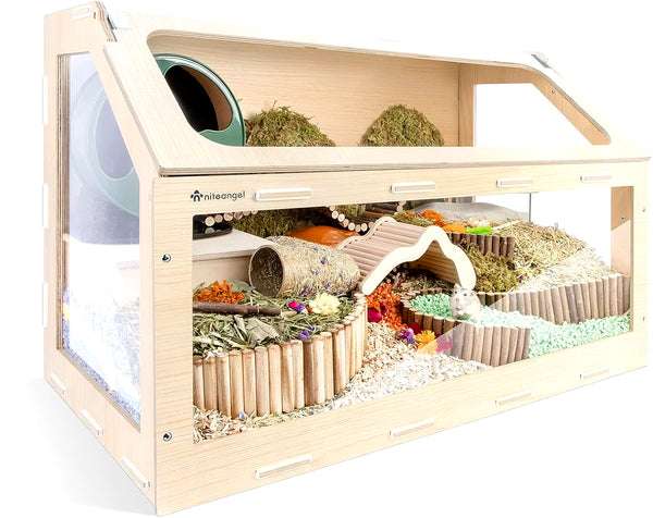 Spacious Hamster Cage with Easy-Access Oblique Opening Door       