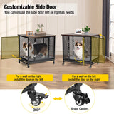 "Premium Wooden Dog Crate with Plush Bed and Tray - Ideal for Dogs of All Sizes"