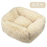 "Cozy Haven: Large Square Plush Pet Bed for Dogs and Cats"