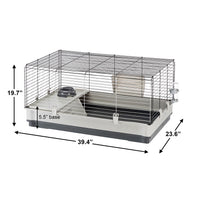 Krolik Rabbit Cage | 39.4L X 23.6W X 19.7H Inches | Gray & Black