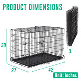 "Large Metal Folding Dog Crate Cage for Big Dogs - Double Door Design"