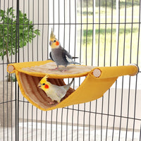 Hamster Plush Hammock Bird Hanging Bed Nest        for Rat Squirrel Chinchilla Gerbil Guinea Pig Small Parrot Budgie Parakeet Lovebird Canary (M, Yellow)