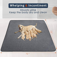 Washable Pee Pads for Extra Large Dogs, Waterproof Dog Mat for Playpen.           