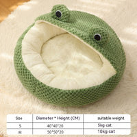 Cozy Little Frog Plush Nest for Small Pets - Perfect Autumn/Winter Home for Cats & Dogs Under 5KG