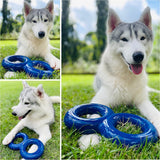 Tough Dog Double Ring Toy - Super Chewy Natural Rubber for Active Play and Aggressive Chewers