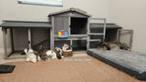 87.8'' Rabbit Guinea Pig Hutch Outdoor Home     