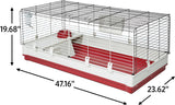 X-Large, White & Red Deluxe Rabbit & Guinea Pig Cage