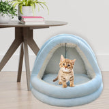 Indoor Cat Bed with Hanging Toy for Rabbit Cats or Small Dogs Kitty L Light Blue