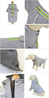 Stylish & Functional Hooded Dog Raincoat - Lightweight Rain Jacket with Zipper & Reflective Strip for All Dog Sizes - Gray XXXL