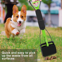 "Premium Non-Breakable Dogs Pooper Scooper: Long Handle, Foldable Design (Green)"