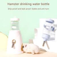 Small Animal Plastic Water Bottle with Stand Holder 2.7 Oz No Drip Waterer for Hamster, Guinea Pig and Rabbit for Glass Tank