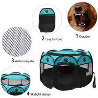 Portable Pet Playpen: Foldable Tent for Dogs and Cats - Indoor/Outdoor Safe Enclosure