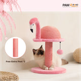 Sisal Cat Scratching Post with Flamingo Design for Small Cats - Pink