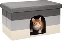 Hygge Stripe Collapsible Pet House Ottoman