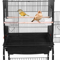 "Premium 59-Inch Wrought Iron Bird Cage with Rolling Stand"