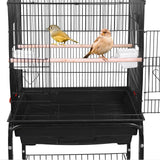 "Premium 59-Inch Wrought Iron Bird Cage with Rolling Stand"