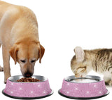 "Sparkling Pink Rhinestone Pet Bowls - Set of 2"