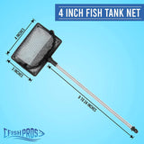 Fish Tank Net Scooper         r with Extendable Handle up to 24 Inches Long Large Scoop, Telescopic Pond Skimmer Nets for Cleaning Tanks as Aquarium Accessories