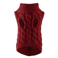 Classic Cable Knit Turtleneck Dog Sweaters - Warm Jumper Coat for Medium Dogs