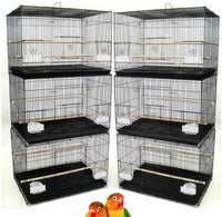 Lot of 6 Aviary Breeding Bird Finch Parakeet Finch Flight Cage 24" X 16" X 16"H (Black)