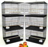 Lot of 6 Aviary Breeding Bird Finch Parakeet Finch Flight Cage 24" X 16" X 16"H (Black)