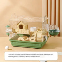 "Spacious Two-Floor Acrylic Hamster Cage – Perfect Nest for Golden Bear Honey Bags and Gliders!"