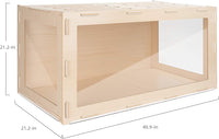 "Aspen Terrarium Haven for Small Pets - Spacious MDF Home (39.4 X 19.7 X 19.7 Inches, Burlywood)"