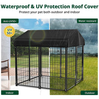 Large Outdoor Dog Kennel, 4Ft X 4.2Ft X 4.5Ft Fence with Uv-Resistant Oxford Cloth Roof & Secure