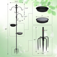 89-Inch Deluxe Bird Feeding Station Kit - Attract More Birds with Multi-Feeder Hanging Setup, Bird Bath, and Planter Hanger