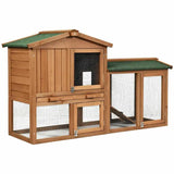 "Spacious 58" Wooden Rabbit Hutch & Chicken Coop: Perfect for Indoor and Outdoor Weatherproof Use"