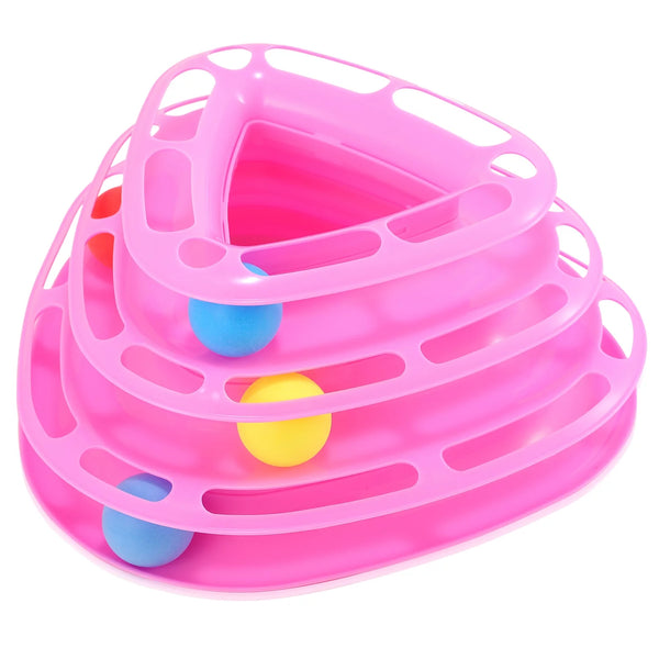 Interactive 3-Layer Cat Track Toy with Electric Rotating Ball - 360° Rotation