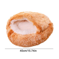 Cozy Plush Pet Bed: Perfect Retreat for Cats and Dogs - Non-Slip Bottom, Easy to Clean