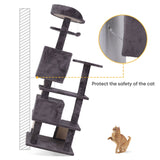 Multi-Level 55-Inch Cat Tree Tower Condo with Safety Features and Scratch Post