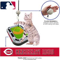 MLB Cincinnati Reds Baseball Field Cat Scratcher Toy with Interactive Features