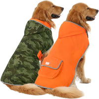 Stylish Reversible Camo, hooded Raincoat for Dogs      