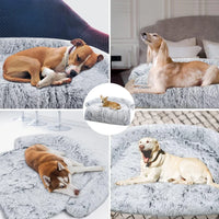 Luxurious Plush Pet Dog Sofa Bed: Cozy & Washable for Large Dogs