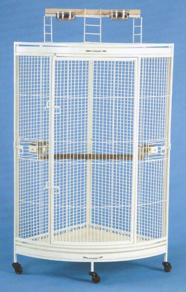 Stylish New Corner Open Playtop Parrot Bird Cage - Spacious 36” X 25” X 61”H 