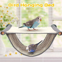 Bird Nest House Hanging Hammock Hideaway for Parrot Cage - Winter Warm Plush Fluffy Finch Shelter