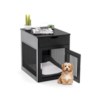 Stylish 2-in-1 Dog House with Convenient Drawer and Versatile Wired/Wireless Charging