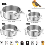 Premium Stainless Steel Bird Bowls with Clamp     