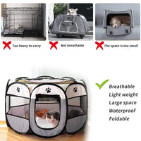 "Portable Pet Tent Dog House: Durable Outdoor Cage & Cat Playpen"