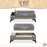 Wyatt Elevated Wooden Dog Bed with Mattress & Storage - Greenguard Gold Certified for Small to Medium Pets