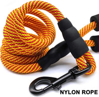 Heavy Duty Rope Dog Leash.  Soft Padded Handle, Thick Lead Leash for Large Medium Dogs Small Puppy